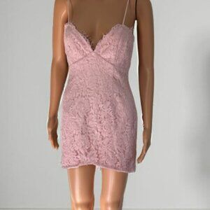 Fame and Partners Pink Lace Mini Dress Size 2
